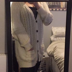 Cable knit cardigan sweater
